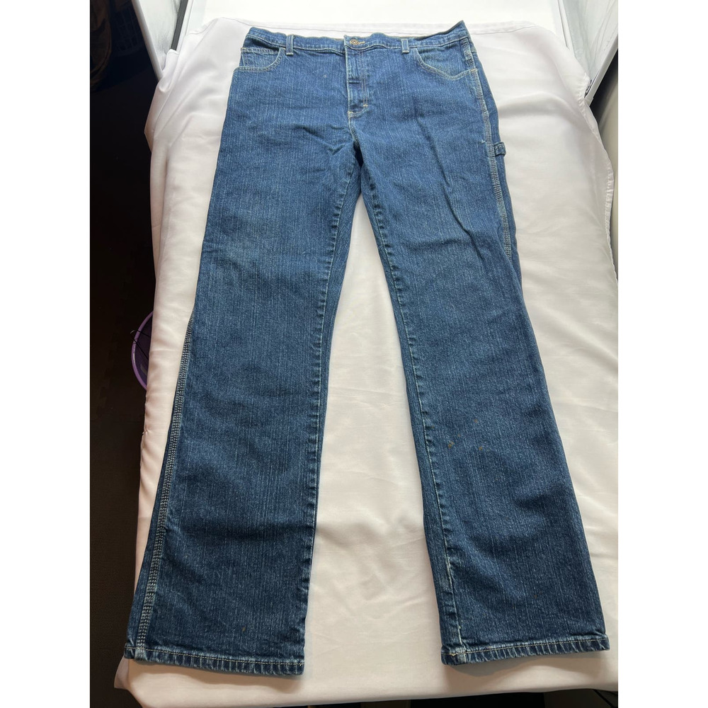 Men's Genuine DICKIES Carpenter Denim Blue Jeans Workwear‎ Medium Wash 36x34